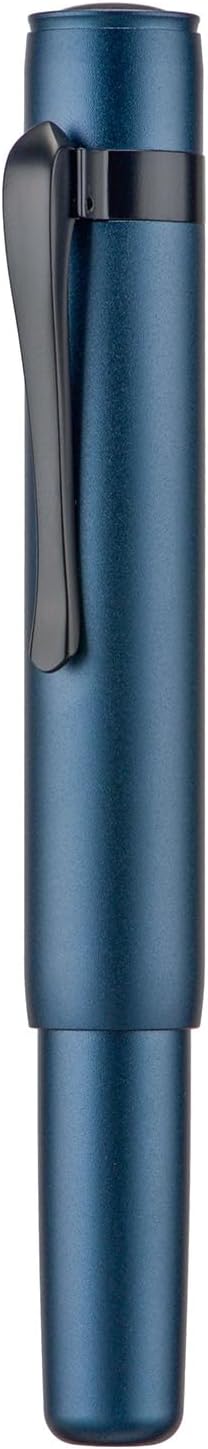 Hongdian Mini Roller Pen M2 Black Forest, 0.5mm Fine Nib, Elegant Aluminum Pocket Pen with Black Ink Refill, Ideal for Travel and Signatures (Midnight Blue)