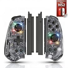 MythicMod Wireless Controller Compatible with Switch, Switch OLED and Switch 2 with Charging Adapters Included, Bluetooth Gaming Controller with RGB Transparent Shell, Turbo Function, Motion Control, Dual Vibration, Ergonomic Gamepad