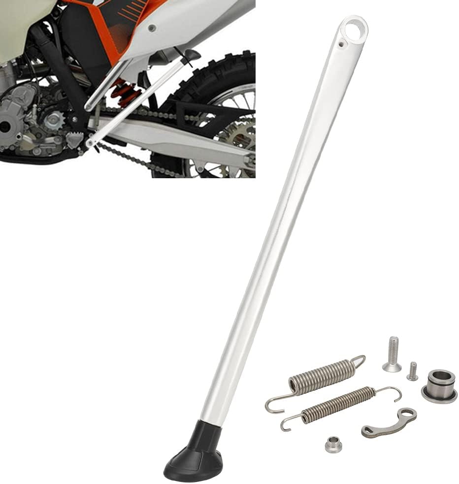 JFG RACING Dirt Bike Kickstand Side Stand Forging Aluminum With Springs For XC XCW XCF EXC EXCF 150 200 250 300 350 400 450 500 505 530 2008-2015 Silver