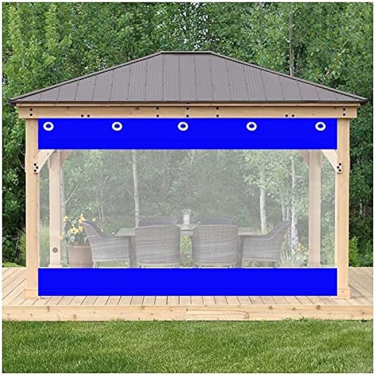 0.5mm PVC Waterproof Tarpaulin Gazebos Balcony Curtains, Outdoor Clear Tarp Curtain, for Pergola, Porch, Gazebo 1.6x1.8m