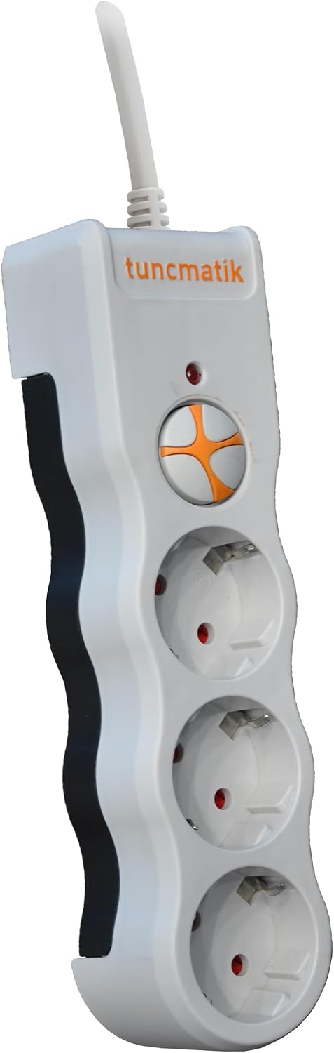 Tuncmatik Tsk19009 Powersurge 3-surge Protection Plug-1050 Joule-with Cable White