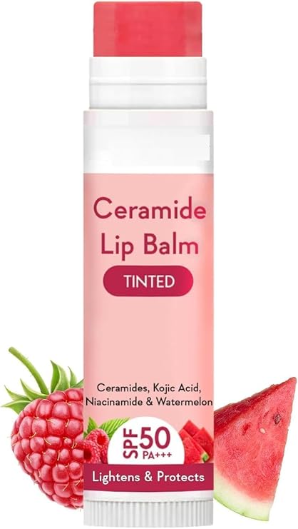DK Tinted Lip Balm with SPF 50 PA+++ Brightening Lip Balm for Dark Lips with Kojic Acid & Niacinamide- SPF
