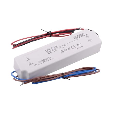 LPV-60-5 Constant Voltage LED Driver - 40W 5V 8A LED Power Supply,IP67 Waterproof, Universal AC Input, Surge Protection, Durable for Outdoor Lighting, Efficient and Reliable