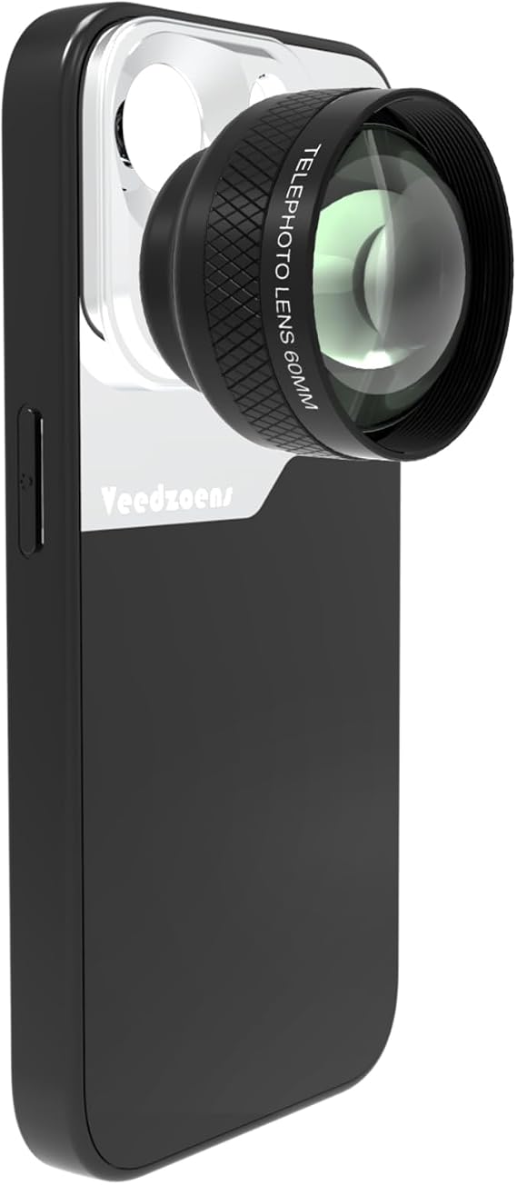 60mm Telephoto Lens with 17mm Thread Lens Phone Case for iPhone 15 Pro Max