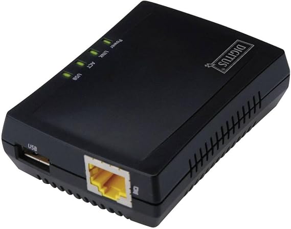 Digitus Multifunction USB Network Server, 1-Port Network USB, DN-13020 (Server, 1-Port Network USB Hub, NAS, Print Server, USB 2.0, RJ45 Network USB Hub. NAS. Print Server)