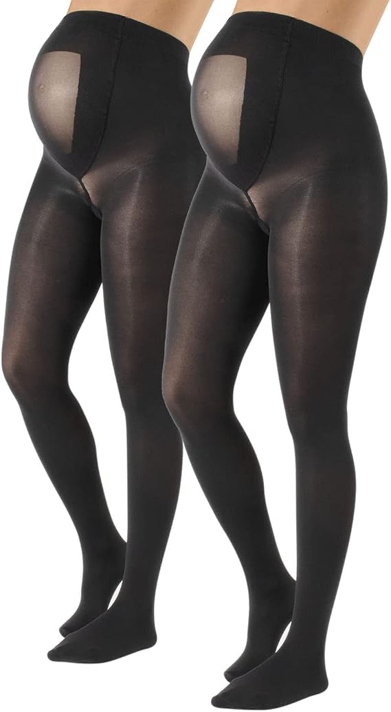 CALZITALY 2 Pairs Maternity Tights Over the Belly, 40 DEN Made In Italy