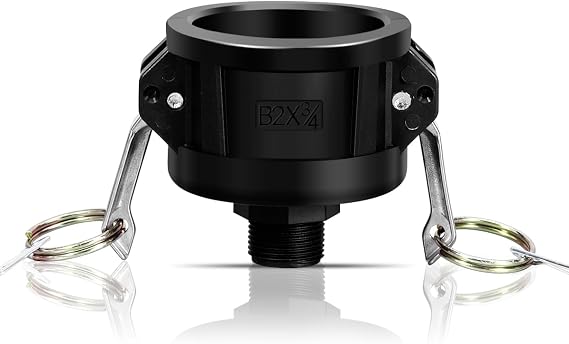2Pack 275 330 Gallon IBC Tote Fittings, Tank Drain Adapter for Garden Hose 2 Inch Camlock Fittings to 3/4 Inch Male Thread