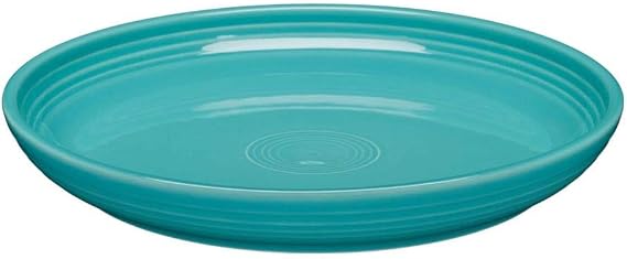 Fiesta Coupe Dinner Bowl Plate 10.375 Dinner Plate 40 oz Durable Ceramic, Lead-Safe, Dishwasher/Microwave/Oven Safe Made in USA - Turquoise