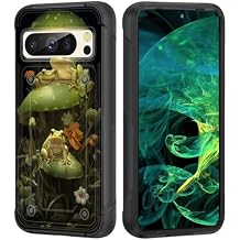 for Pixel 8 Pro Case,Heavy Duty Dual Layer Hard PC & Soft Silicone Rugged Bumper Shockproof Protective Case for Google Pixel 8 Pro 2023,Cute Frog Mushroom