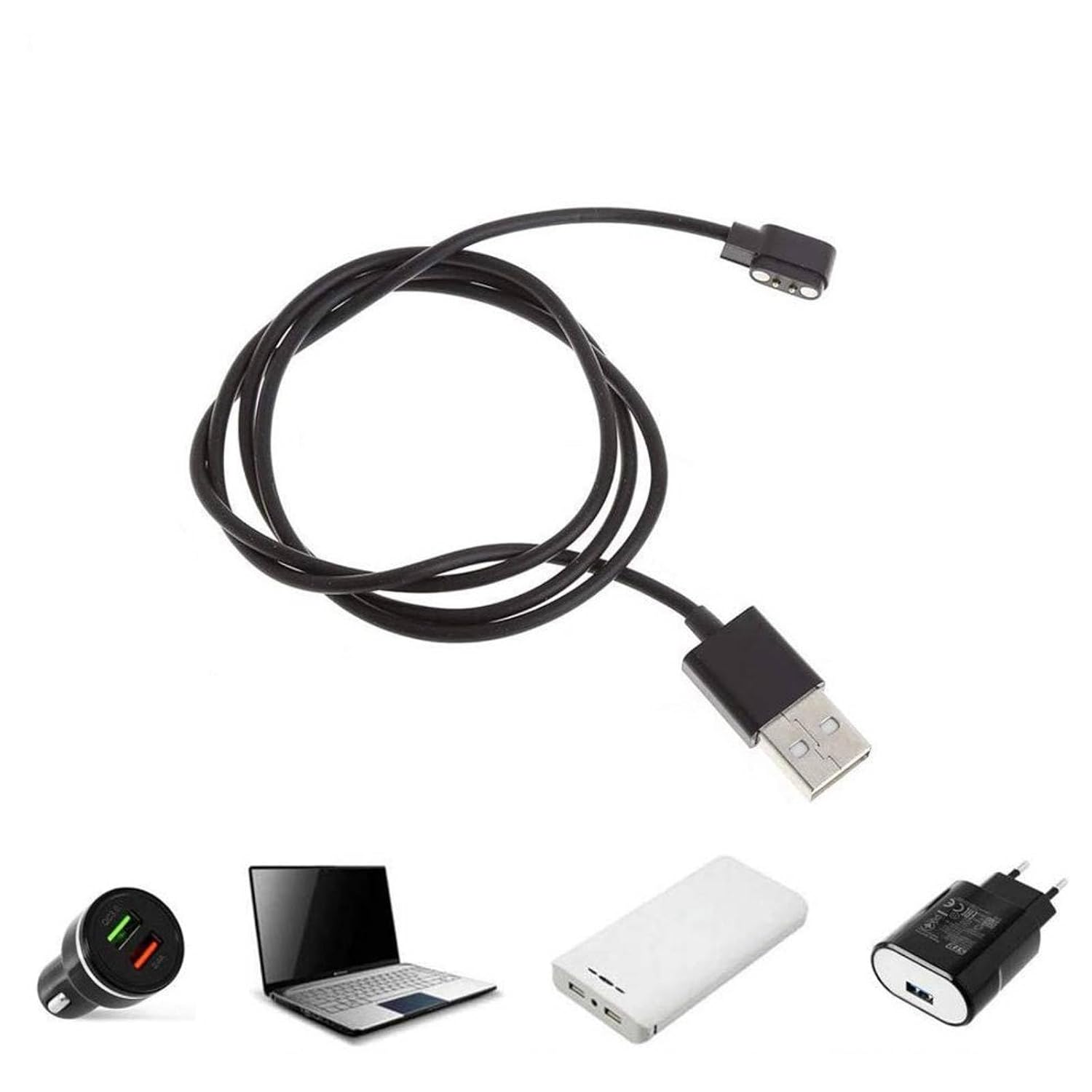 Smart Watch Charger, Magnetic USB Charging Cable for Smartwatches with 2-pin 2.84mm Cable（80cm