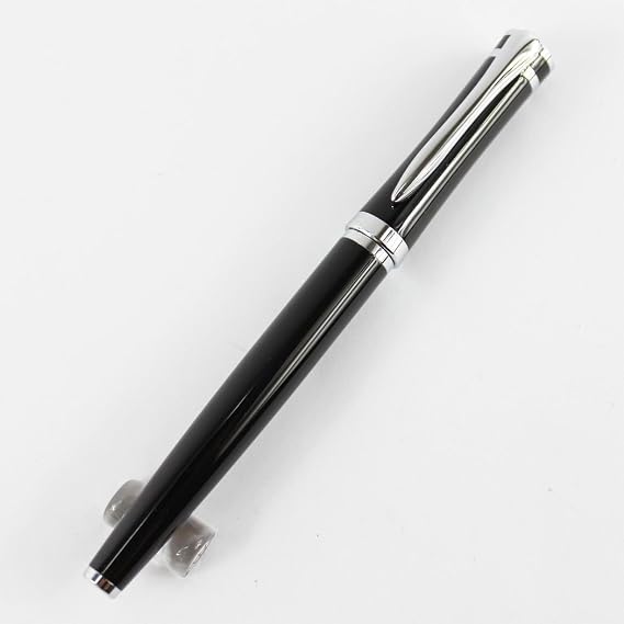 Gullor 3035 Medium Nib Black Fountain Pen with Silver Clip