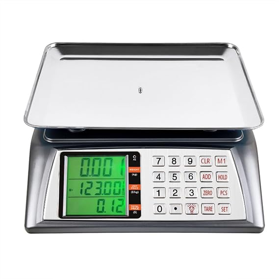 Digital Commercial Price Scale 30KG Electronic Price Computing Scale Food Meat Fruit Weight Scale with Stainless Steel Platform