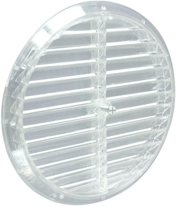 Cam Menfezi - Şeffaf Doğalgaz ve Kombi Havalandırma Menfezi, Sabit Kanatlı Yuvarlak Cam Tipi Havalandırma Kapağı -180mm (Vida ve Somun Dahil) (ŞEFFAF)