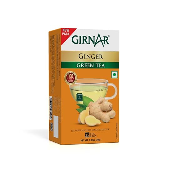 Girnar Green Tea With Ginger, (36 Tea bags)