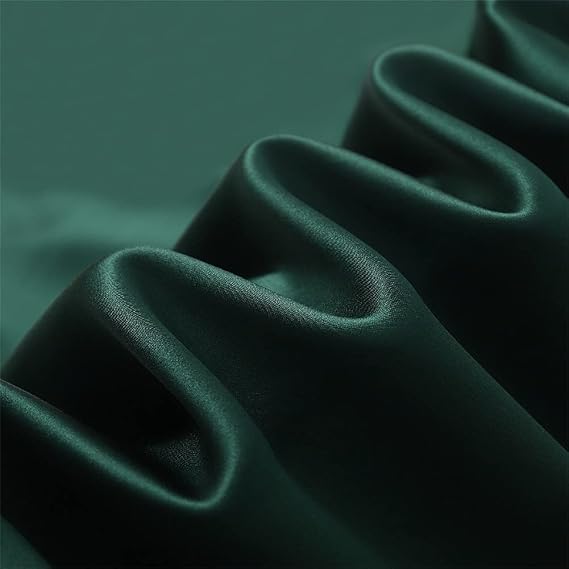 44" 100% Pure Silk Fabric Charmeuse Fabric by the Yard for Sewing Clothes DIY Crafts, Dark Green, 2 Yards