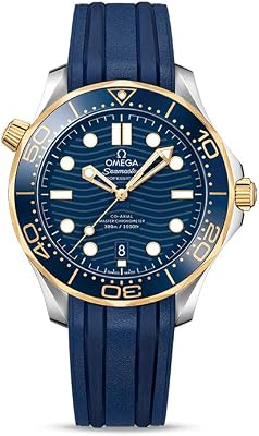 Omega Seamaster Automatic Chronometer Steel & 18kt Yellow Gold Blue Dial Mens Watch 210.22.42.20.03.001