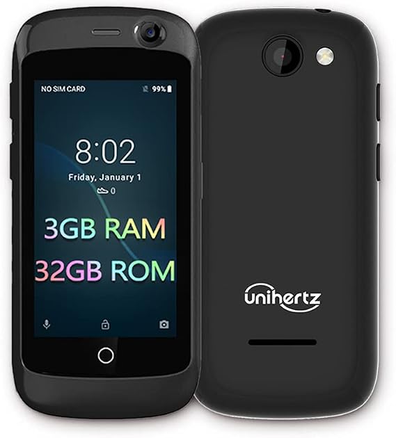 Unihertz Jelly Pro 3GB+32GB, World's Smallest 4G Smartphone, Android 8.1 with Oreo Unlocked, Black