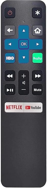 Replacement Remote for All TCL Roku TV with Sling, VUDU and Hulu Shortcuts. RC280