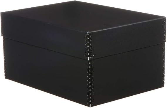 Lineco Photo Storage Box, with 12 4"x6" Envelopes, Black. 5.5x7.5x10.75 In