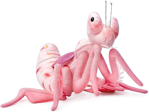 Simulation Hymenopus coronatus Mantis Plush Toy - 12" Soft Realistic Pink Praying Orchid Mantis Stuffed Animals, Cute Pink Insect Toys Real Plushie Toy, Unique Plush Gift Collection for Kids