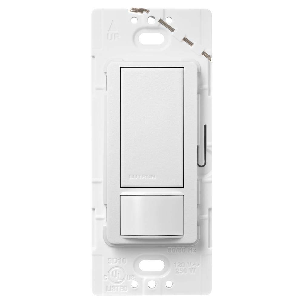Lutron Maestro Motion Sensor switch, no neutral required, 250 Watts Single-Pole, MS-OPS2-SW, Snow by Lutron