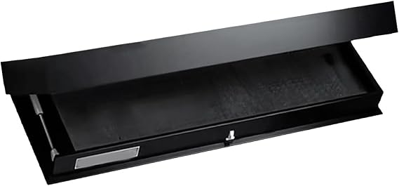 Wall Float Shelf Flap Concealed Shelves with Compartment Fashion Home Decoration Storage Box for Kitchen Bedroom Nursery, Black