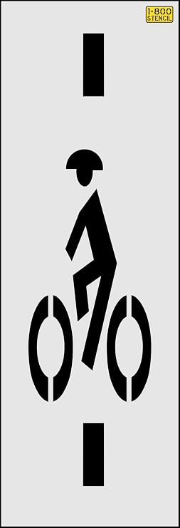 43" Seattle DOT Bike Lane w/Dashes Stencil - 1/8" (.125") PRO-Grade LDPE