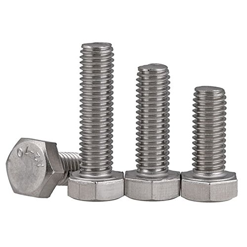 M16-2.0 x 25mm Hex Head Cap Screws, Stainless Steel A2, Plain Finish Quantity: 150 pcs - Coarse Thread Metric, Fully Threaded, Length: 25mm Metric, Thread Size: M16 Metric