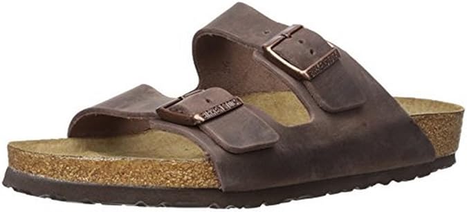 Birkenstock Unisex Arizona Soft Footbed Sandal, Habana Oiled Leather, 40 N EU/9-9.5 2A(N) US Women/7-7.5 2A(N) US Men