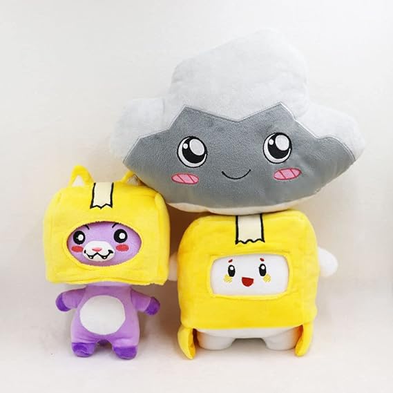 Foxy and Boxy and Rocky Plush Toys, Foxy and Boxy Collectible Plush Foxy Plushies Removable Anime Soft Stuffed Doll for Kids and Fans