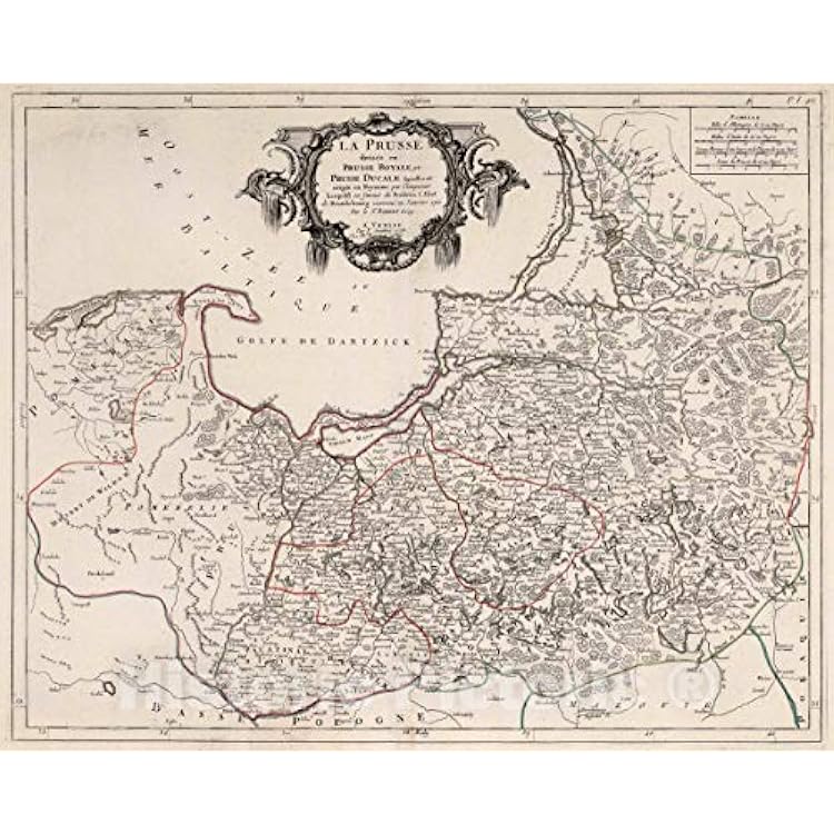 Historic Map : Poland, Atlas Universel Dresse sur des Meillieures Cartes Modernes 1784. A Venise par P. Santini rue Ste. 48. La Prusse, 1778 Atlas, Vintage Wall Art : 24in x 18in