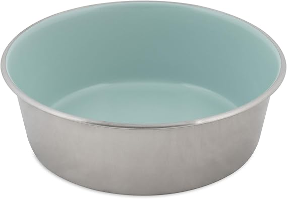 Doskocil 21534152: Painted Stainless Steel Bowl, Eggshell Blue 8 Cup