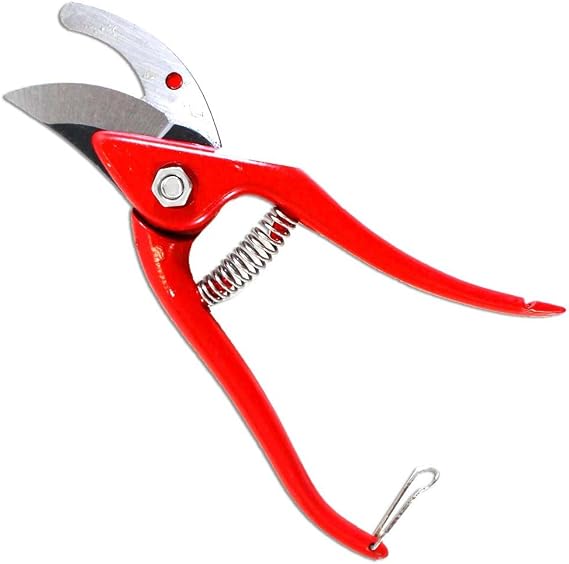 HAWK 8" (20.3 cm) Super Sharp Flower Cutter | Spring Action | 2" (5.1 cm) Wide Blade | Heat-Treated Hardened Steel | Bright Red Handles