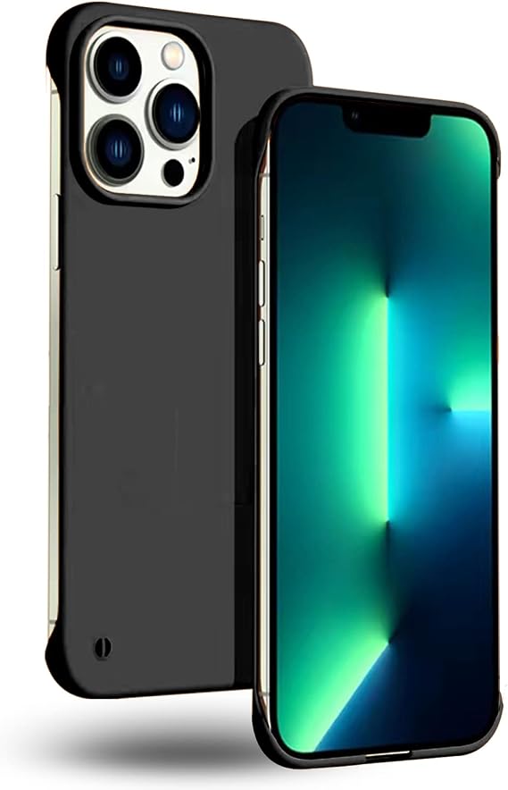 GRECAZO Slim Borderless Case for iPhone 13 Pro Max, Ultra Thin,Black