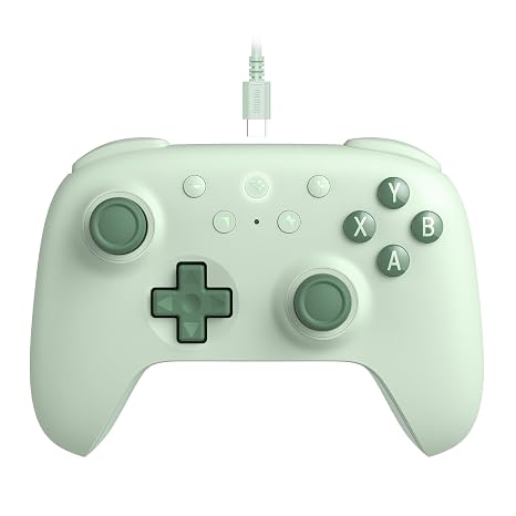 8Bitdo Ultimate 2C Wired Controller for Windows PC and Android with 1000Hz Polling Rate Hall Effect Joysticks and Hall Triggers and Remappable L4/R4 Bumpers (Green)