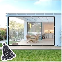 Clear Waterproof Side Panels with Grommets, Tear Resistant Rain Curtains Outdoor Transparent Tarpaulin Curtain for Patio, Pergola, Porch, Gazebos, Plant, Hut Color : Clear, Size : 7x12ft(2.2