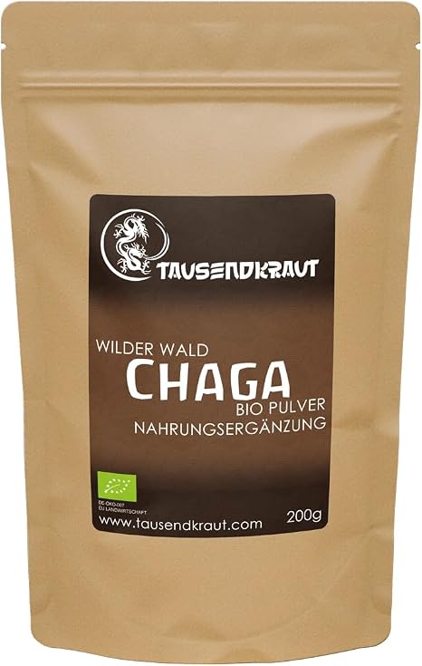 Chaga Mushroom Organic Powder - Premium Quality from Wild Collection (200 g) Vital Mushroom from Estonia for Mushroom Coffee & Tea - Buy Chaga Mushroom from Thousand Herb 