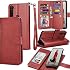 Tekcoo Wallet Case for Moto G Stylus 2020 for Motorola Moto G Pro, PU Leather ID Cash Credit Card Slots Holder Carrying Pouch Folio Flip Cover [Detachable Magnetic Hard Cases] Lanyard - Red