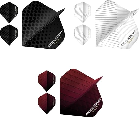 Accudart ProGrade 100 Micron Dart Flights Durable Flight Upgrade in Red, White, or Black Compatible with Steel or Soft Tip Darts Set of 3 Flights