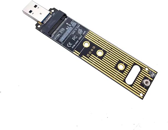 M.2 to USB Adapter NVMe Sata to USB 3.1 Gen2 10Gbps PCI-E Converter Reader M Key & B+M Key for 2280 2242 2260 2230 SSD Hard Disk Enclosure Replacement Parts JMS583 (Standard USB)