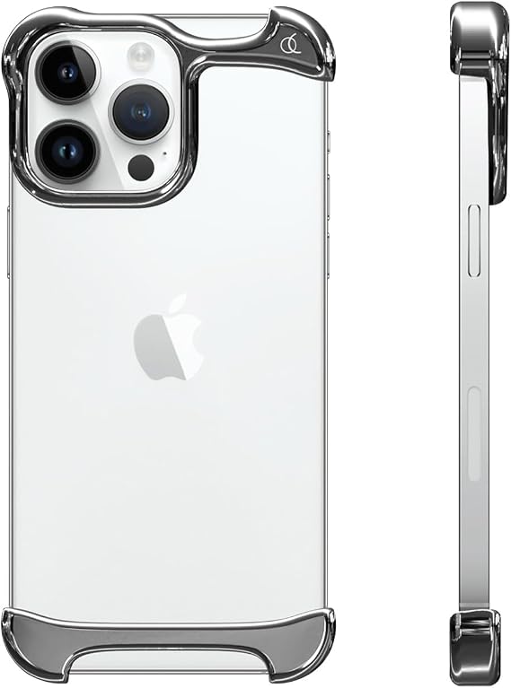 Arc Pulse AC25054i14PR iPhone 14 Pro Case, Aluminum Bumper, Shock Absorbing, European Design, Slide-On Installation, Protective Cover, Mirror Polished Aluminum, Magsafe Compatible, Lightweight, Mirror, Silver, Genuine Product