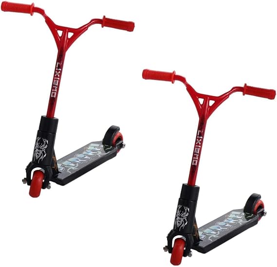 2Pcs Red Mini Finger Scooter,Cute Mini Skateboards,Plastic Finger Skateboards Finger Sport Interactive Finger Photography Props Finger Skateboards