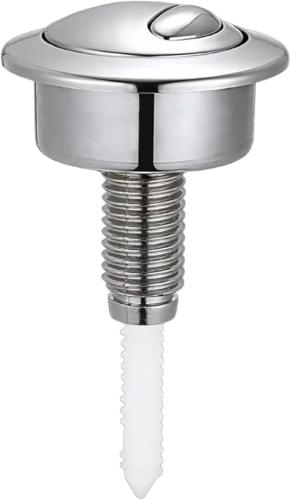 Toilet Flush Button Replacement – Universal Dual Flush Cistern Push Button Compatible with Optima 49, Round Chrome Toilet Button (1 Pcs)