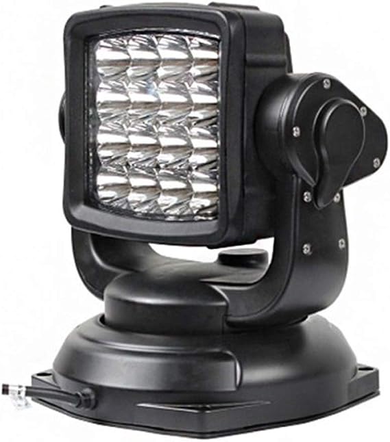 Led Searchlight, 80W 12/24V 360 Spotlight Wireless with W/Remote Control SOS Function and Rotating Magnetic Base Marine Searchlight for Boats, Trucks, Outdoor Camping