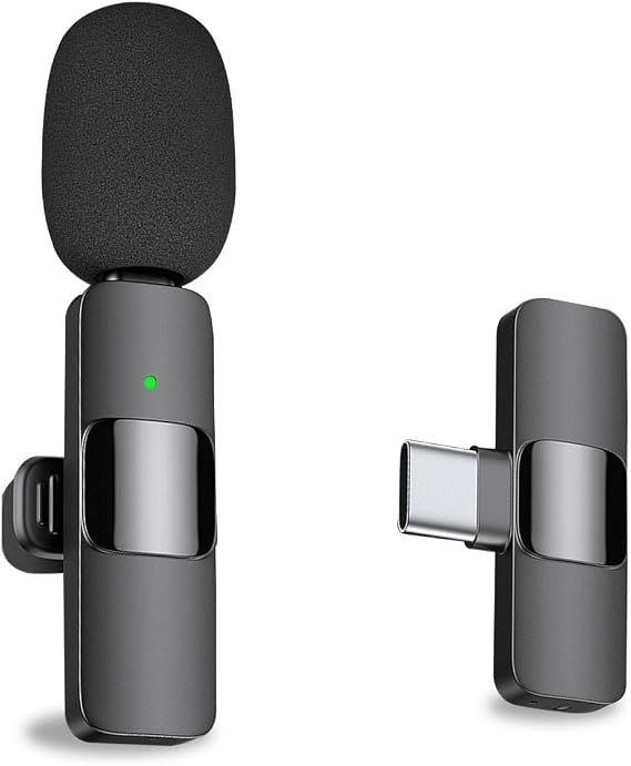 MAYBESTA Android Bilgisayar için Profesyonel Kablosuz Yaka Yaka Mikrofonu - Kablosuz Yönlü Kondenser Kayıt Mikrofonu USB C Arayüzü ile Röportaj Video Podcast Vlog YouTube