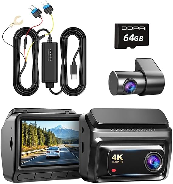 DDPAI 4K + 1080P Dash Cam Front and Rear Z60 with Type C Hardwire Kit Set