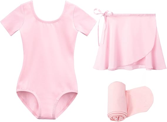 Stelle Girls Ballet Leotards Toddler Dance Combo with Skirt and Tights | Crew neck, Removable ballet skirt, Durable footed tights, Fully lined front, High elasticity & durable, Breathable