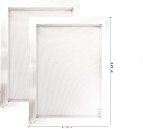 2 Pack Aluminum Silk Screen Printing Screens 12 x 16 Inch Frame-110 White Mesh