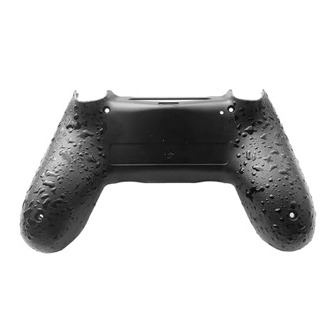 WPS Textured Black Bottom Non-Slip Back Housing Shell - 3D Splashing Case Cover, Game Improvement Replacement Parts for PS4 Slim Pro Controller JDM-040