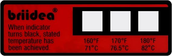 Briidea Dishwasher Temperature Labels, 3Temp 160F/170F/180F Sanitizing Strips for Dishwashers, Waterproof Temperature Stickers, 24Pack